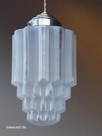 Originele Art Deco skyscraper hanglampenkap opaalglas, Ophalen of Verzenden