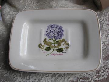 Brocante Zeep Schaaltje - Franse Parfum Reclame / Hortensia beschikbaar voor biedingen