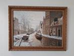 Schilderij Winters Utrecht: Oudegracht met Domtoren, Antiek en Kunst, Kunst | Schilderijen | Klassiek, Ophalen