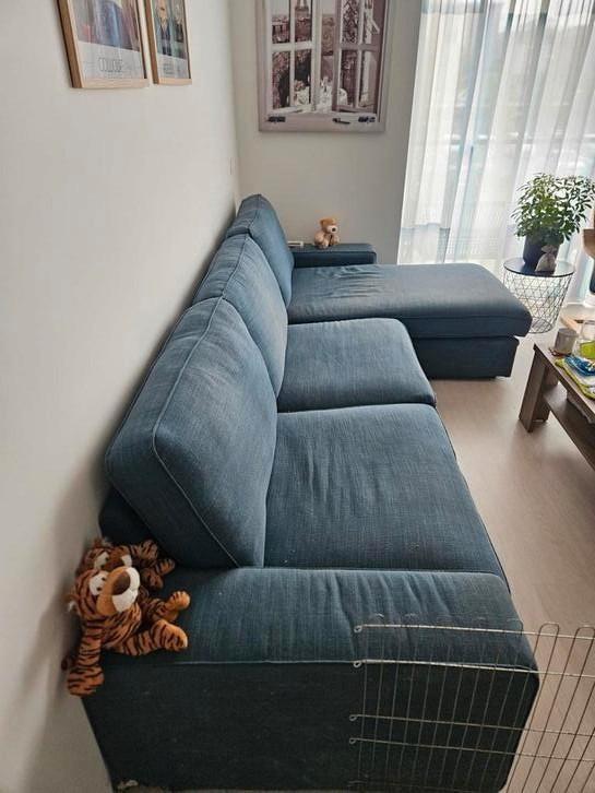 3-zits bank met chaisse longue van Kivik van de Ikea, Huis en Inrichting, Banken | Bankstellen, Gebruikt, Driepersoons, 300 cm of meer