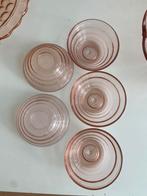 Vintage schaaltjes roze persglas 5, Antiek en Kunst, Antiek | Glas en Kristal, Ophalen of Verzenden