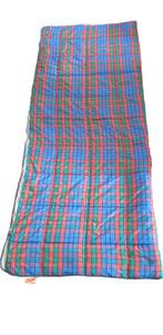 Geweldige vintage retro geruite slaapzak blauw rood groen, Caravans en Kamperen, Slaapzakken, ?, Zo goed als nieuw, ?, ?