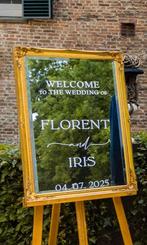 Spiegel Welkomstbord Bruiloft - Decoratie, Ophalen of Verzenden, Rechthoekig, 50 tot 100 cm, 100 tot 150 cm