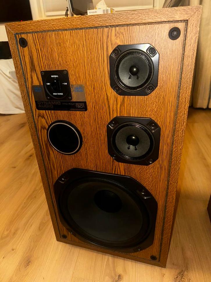 Vintage Dynamic Audio Pro Poly Series TS04 Speakers, Audio, Tv en Foto, Luidsprekers, Gebruikt, Front, Rear of Stereo speakers