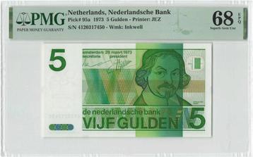 UNC biljet 5 gulden Vondel II, 1973 | PMG 68 beschikbaar voor biedingen