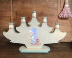 Vintage handgeschilderde houten kandelaar, Ertsgebergte?, Antiek en Kunst, Ophalen of Verzenden