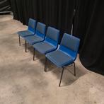 Partij Vintage Stapelstoelen Schröder & Henzelmann 124 stuks, Ophalen, Gebruikt, Stof, Blauw