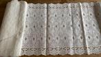 4 meter broderie in off-white, Ophalen of Verzenden, Zo goed als nieuw, Rechthoek