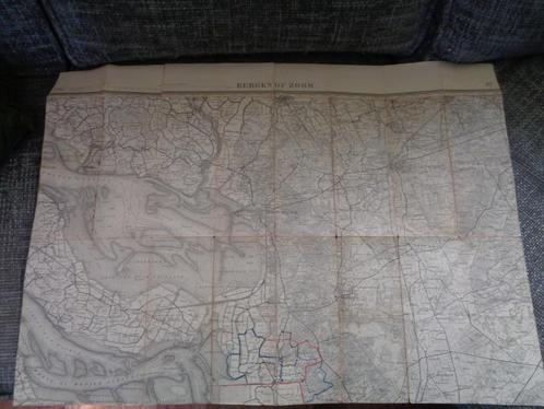 Zeeland stafkaart Bergen op zoom antiek leger aantekeningen, Verzamelen, Militaria | Algemeen, Landmacht, Overige typen, Nederland