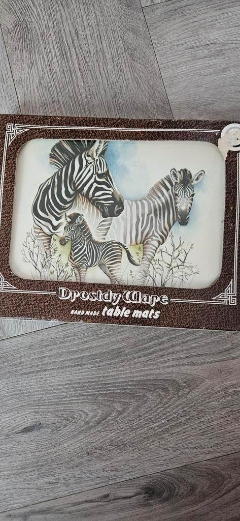Vintage Dposidy Maps Tafelmatten - Afrikaanse Dieren, Huis en Inrichting, Woonaccessoires | Dienbladen, Zo goed als nieuw, Overige materialen