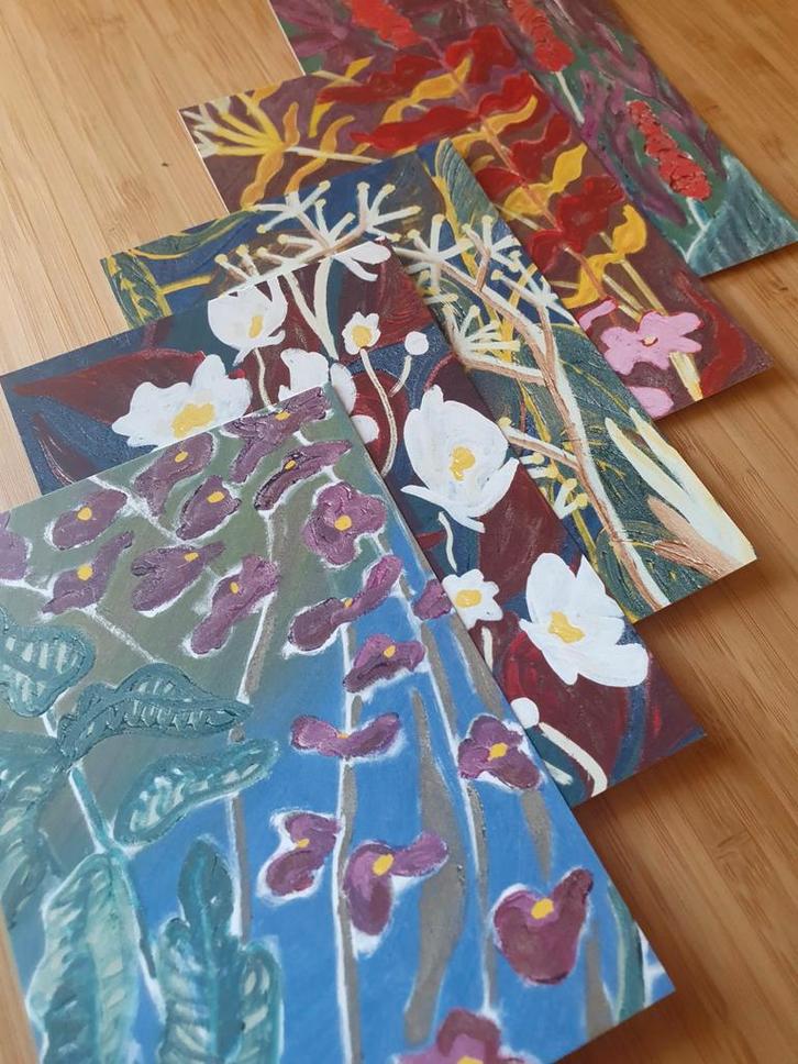 Botanische ansichtkaarten set van 5, Verzamelen, Ansichtkaarten | Themakaarten, Ongelopen, 1980 tot heden, Natuur, Ophalen of Verzenden