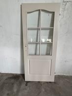 Opdekdeur RECHTS met glas en hout nerf zie foto’s., Ophalen, Gebruikt