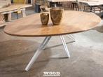 unieke robuuste tafels houten eettafel op maat gemaakt  xxxl, 200 cm of meer, 50 tot 100 cm, Nieuw, Robuuste tafels unieke tafels industrieel modern