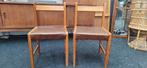 2 kinderstoelen hout (skai) leer zitting vintage, Ophalen of Verzenden, Overige typen