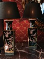 paar chinese famille noir poecelain lamps, Ophalen of Verzenden