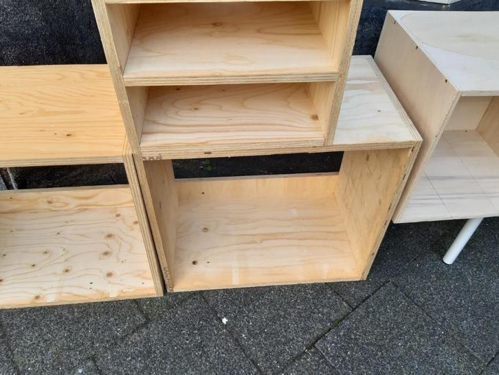 Rekken speciaal vervaardigt, uit Multiplex voor platen, Huis en Inrichting, Woonaccessoires | Wandplanken en Boekenplanken, Gebruikt