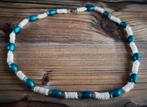 Ketting wit/turquoise, Ophalen of Verzenden, Zo goed als nieuw, Wit