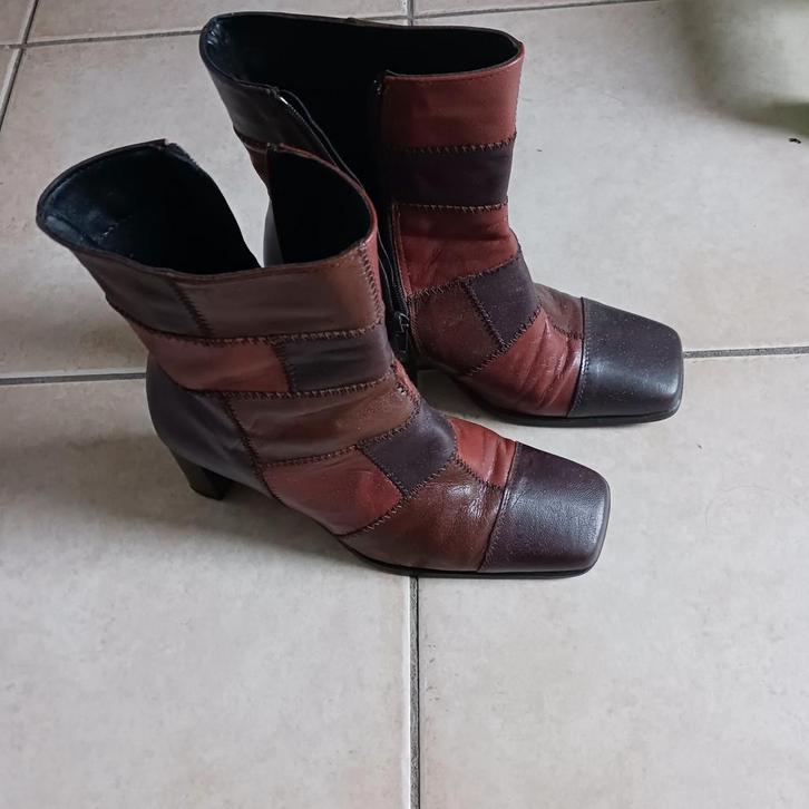 Novocento vintage leren patchwork laarzen, bruin mt 37, Kleding | Dames, Schoenen, Zo goed als nieuw, Lage of Enkellaarzen, Bruin
