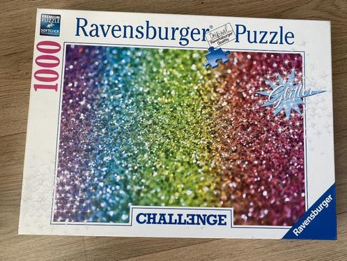 Puzzel Ravensburger Glitter Challenge 1000 stukjes, Hobby en Vrije tijd, Denksport en Puzzels, Gebruikt, Legpuzzel, 500 t/m 1500 stukjes