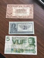 Drie oude Nederlandse bankbiljetten, Postzegels en Munten, Bankbiljetten | Nederland, Ophalen of Verzenden, 2½ gulden, Setje