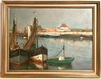 George Hambüchen - Havengezicht met vissersboten, Antiek en Kunst, Kunst | Schilderijen | Klassiek, Ophalen