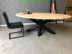 ovale eiken tafels ovale visgraat tafels Met of zonder facet, Ophalen of Verzenden, Nieuw, Ovaal, Eikenhout