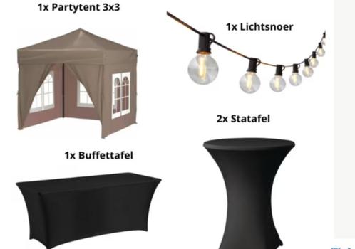 te huur: partytent feestpakket, Hobby en Vrije tijd, Feestartikelen | Verhuur, Zo goed als nieuw, Overige, Ophalen of Verzenden