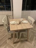 IKEA NORRÅKER keukentafel + 2 INGOLF eetkamerstoelen, Huis en Inrichting, Tafels | Eettafels, 50 tot 100 cm, Rechthoekig, Zo goed als nieuw