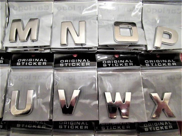 Chrome 3-D Letters en Cijfers voor alle doeleinden..Nieuw, Auto diversen, Tuning en Styling, Ophalen of Verzenden
