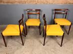 Palissander stoelen nieuw gestoffeerd MId Century Vintage, Ophalen, Mid Century Vintage Deens Design Rosewood, Gebruikt, Bruin