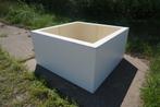 Witte Polyester bloembak plantenbak 120x120x60, Kunststof, 100 cm of meer, Vierkant, Nieuw