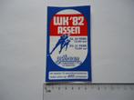 sticker SCHAATSEN WK 1982 Assen ijsbaan drenthe viking 82, Verzamelen, Stickers, Verzenden