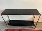 Sidetable chroom zwart Kuster stijl, Huis en Inrichting, Tafels | Sidetables, Ophalen, Zo goed als nieuw, 25 tot 50 cm, Rechthoekig