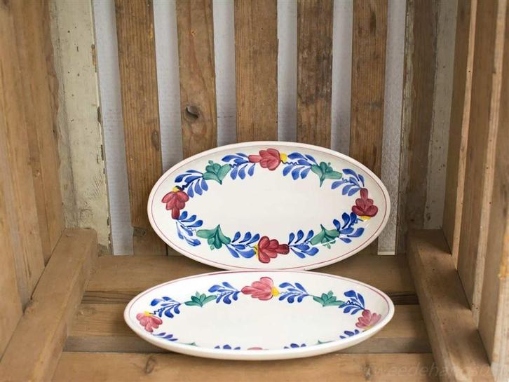 Boerenbont serveerschalen 2 stuks 26601, Huis en Inrichting, Keuken | Servies, Gebruikt, Overige typen, Boerenbont, Aardewerk