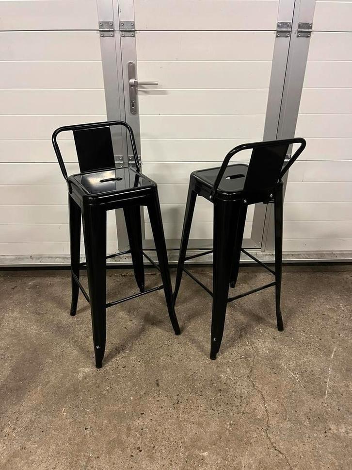 Partij 25 stuks Metalen Tolix krukken met rugleuning nieuw, Huis en Inrichting, Barkrukken, Nieuw, 60 tot 90 cm, Metaal, 5 krukken of meer