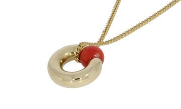 Bloedkoraal gouden 14k design ketting hanger dames vintage beschikbaar voor biedingen