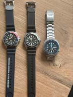 Seiko samurai en turtle great blue, Sieraden, Tassen en Uiterlijk, Horloges | Heren, Verzenden, Zo goed als nieuw, Staal, Seiko