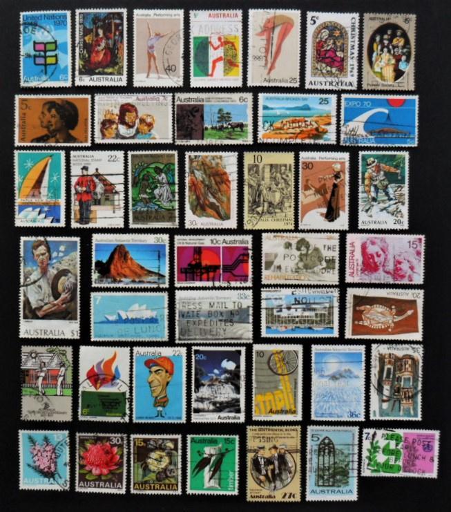 Australië : 42 verschillende zegels jaren '60 - '70, Postzegels en Munten, Postzegels | Oceanië, Gestempeld, Ophalen of Verzenden