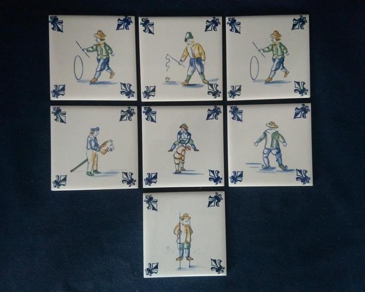 KLM Business Class - tegeltjes Kinderspelen / Child's Games, Verzamelen, KLM Huisjes, Zo goed als nieuw, Ophalen of Verzenden