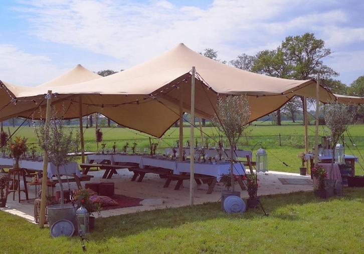 Stretchtent te huur - 10 x 12 - alle maten beschikbaar, Tuin en Terras, Partytenten, Nieuw, Partytent, 2 meter of meer, 8 meter of meer