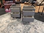 Nachtkastjes Taupe/Metaal 2x €175,- Direct/leverbaar E-7123, Ophalen, Minder dan 45 cm, Metaal of Aluminium, Nieuw