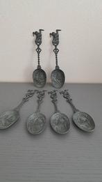 6 Tinnen lepels, Ophalen of Verzenden