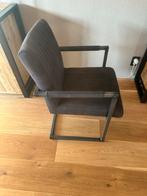 4 Suède Eetkamerstoelen met Metalen Frame, Ophalen, Gebruikt, Bruin, Vier