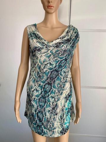 H317 Nieuw: Eva Kayan maat 44=L lang top blouse shirt blauw beschikbaar voor biedingen