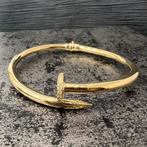 18 karaat gouden spijker armband met steentjes, Ophalen of Verzenden