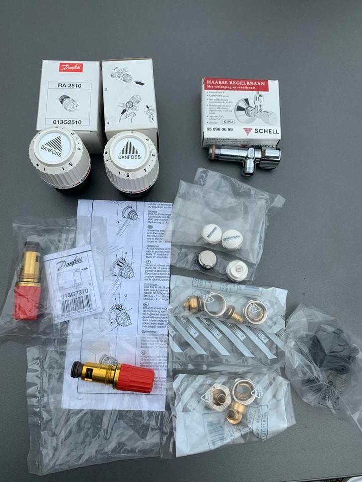 Danfoss Thermostaatkranen + Schell Regelkraan - Nieuw, Doe-het-zelf en Verbouw, Verwarming en Radiatoren, Nieuw, Thermostaat, Ophalen of Verzenden