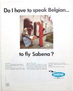 28 vintage advertenties reclames Sabena vliegmaatschappij, Ophalen of Verzenden, Gebruikt, Kaart, Foto of Prent