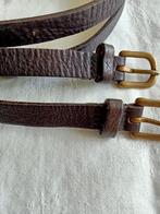 Italiaanse leren riem bruin met koperkleurige gespen, Echt leder, 90 tot 100 cm, Tailleriem, Ophalen of Verzenden