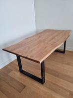 Boomstam Eettafel Hout - 200x100cm, Ophalen, 50 tot 100 cm, Zo goed als nieuw, Metaal