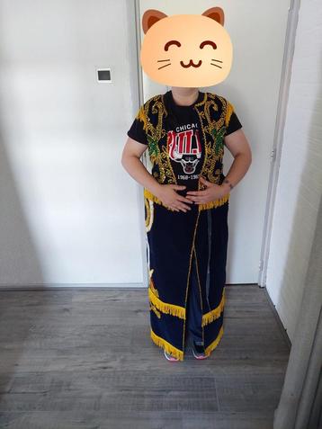 Traditioneel Dayak Vest, Rok & Hoofdtooi Set - Handgemaakt beschikbaar voor biedingen